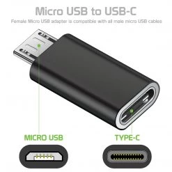 CNCTOMIC - Micro USB To USB-C Adapter Connector By Cellet – Black