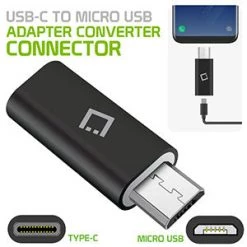 CNCTOMIC - Micro USB To USB-C Adapter Connector By Cellet – Black