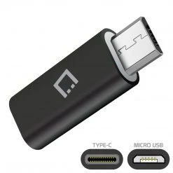 CNCTOMIC - Micro USB To USB-C Adapter Connector By Cellet – Black
