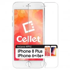 SGIPH6PS - Tempered Glass Screen Protector For Apple IPhone 8Plus, 6Plus & IPhone 6S Plus (0.3mm) By Cellet