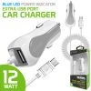 PMICUM21WT - Cellet High Powered 12 Watt (2.4 Amp) Micro USB Car Charger With Extra USB Port And Coiled Cable - White Full Catalog