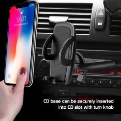 PHCN200CD - CD Slot Phone Mount With 360 Degree Cradle Rotation, One Touch Release Button And Stabilizing Knob For Apple IPhone XS Max, X/XR, 8/8 Plus, Samsung Galaxy Note 10/10 Plus, Galaxy S10, S10 Plus, S10e And More – By Cellet 11 PHCN200CD - CD Slot Phone Mount With 360 Degree Cradle Rotation, One Touch Release Button And Stabilizing Knob For Apple IPhone XS Max, X/XR, 8/8 Plus, Samsung Galaxy Note 10/10 Plus, Galaxy S10, S10 Plus, S10e And More – By Cellet
