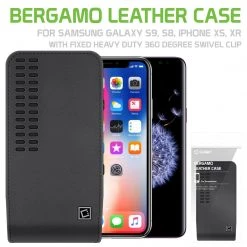 LBERGAMOMD - Cellet Bergamo Premium Leather Case For Apple IPhone XR XS, 8, 7, 6 And Samsung Galaxy S9, S8, S7, S6, S5 With Fixed Heavy Duty 360 Degree Swivel "HM" Clip Full Catalog