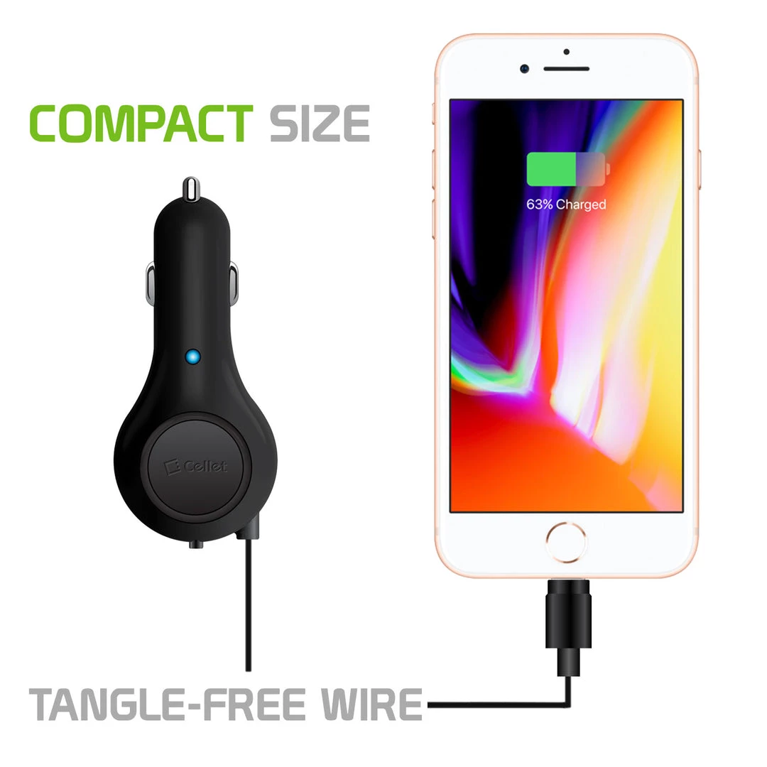 Full Catalog PAPP8R21 - Cellet 10 Watt (2.1 Amp) Lightning 8 Pin Retractable Car Charger For IPod, IPhone, IPad (Apple MFI Certified) 7 Full Catalog PAPP8R21 - Cellet 10 Watt (2.1 Amp) Lightning 8 Pin Retractable Car Charger For IPod, IPhone, IPad (Apple MFI Certified)