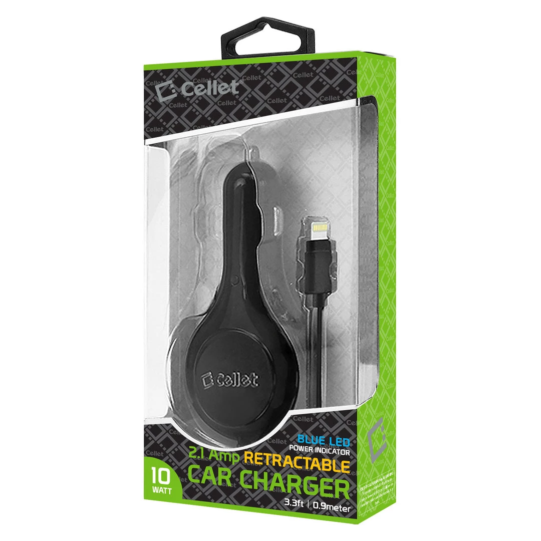 Full Catalog PAPP8R21 - Cellet 10 Watt (2.1 Amp) Lightning 8 Pin Retractable Car Charger For IPod, IPhone, IPad (Apple MFI Certified) 10 Full Catalog PAPP8R21 - Cellet 10 Watt (2.1 Amp) Lightning 8 Pin Retractable Car Charger For IPod, IPhone, IPad (Apple MFI Certified)