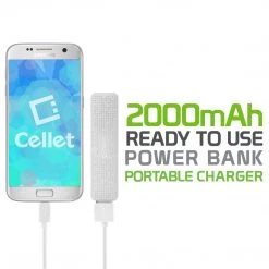 GoCellet BC2000WT- 2000mAh Power Bank/Portable Charger (Micro USB Cable Is Included) - White