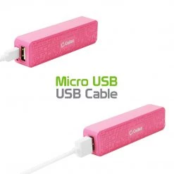 GoCellet BC2000PK- 2000mAh Power Bank/Portable Charger (Micro USB Cable Is Included) - Pink