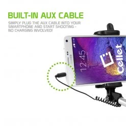 Cellet ACPOD4BK - Self-Portrait Handheld Selfie Stick For Smartphones And Cameras - Black