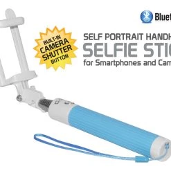 Cellet Wholesale ACPOD5BL - Wireless Self-Portrait Handheld Selfie Stick For Smartphones - Blue