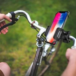 PHM400 - Bike Phone Mount, Cellet Universal Bicycle & Motorcycle Holder Mount With One Touch Arm Release Button And 360 Degree Rotating Cradle Compatible To IPhone XS Max, XS, XR, X, 8/8 Plus, Samsung Galaxy S10, S10 Plus, S10e, GPS And More