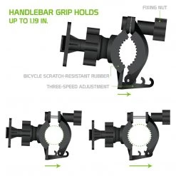 PHM400 - Bike Phone Mount, Cellet Universal Bicycle & Motorcycle Holder Mount With One Touch Arm Release Button And 360 Degree Rotating Cradle Compatible To IPhone XS Max, XS, XR, X, 8/8 Plus, Samsung Galaxy S10, S10 Plus, S10e, GPS And More