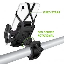 PHM400 - Bike Phone Mount, Cellet Universal Bicycle & Motorcycle Holder Mount With One Touch Arm Release Button And 360 Degree Rotating Cradle Compatible To IPhone XS Max, XS, XR, X, 8/8 Plus, Samsung Galaxy S10, S10 Plus, S10e, GPS And More