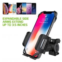 PHM400 - Bike Phone Mount, Cellet Universal Bicycle & Motorcycle Holder Mount With One Touch Arm Release Button And 360 Degree Rotating Cradle Compatible To IPhone XS Max, XS, XR, X, 8/8 Plus, Samsung Galaxy S10, S10 Plus, S10e, GPS And More