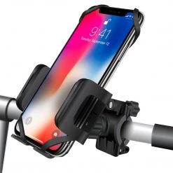 PHM400 - Bike Phone Mount, Cellet Universal Bicycle & Motorcycle Holder Mount With One Touch Arm Release Button And 360 Degree Rotating Cradle Compatible To IPhone XS Max, XS, XR, X, 8/8 Plus, Samsung Galaxy S10, S10 Plus, S10e, GPS And More