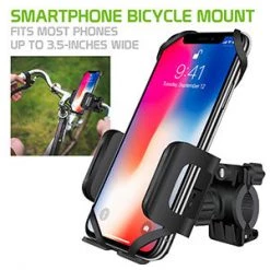 PHM400 - Bike Phone Mount, Cellet Universal Bicycle & Motorcycle Holder Mount With One Touch Arm Release Button And 360 Degree Rotating Cradle Compatible To IPhone XS Max, XS, XR, X, 8/8 Plus, Samsung Galaxy S10, S10 Plus, S10e, GPS And More
