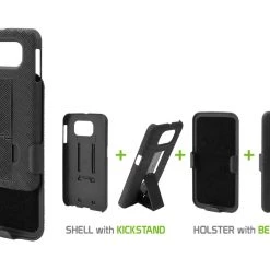Full Catalog HLSAMS6C - Cellet Shell + Holster + Kickstand Combo Case With Spring Belt Clip For Samsung Galaxy S6