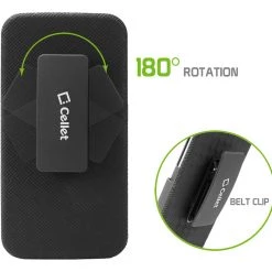 Full Catalog HLSAMS6C - Cellet Shell + Holster + Kickstand Combo Case With Spring Belt Clip For Samsung Galaxy S6