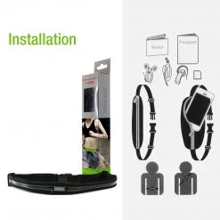 Cellet ACWAIST - Sweat Resistant Fitness Exercise Storage Belt With Dual Pockets Fanny Pack