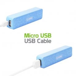 GoCellet BC2000BL- 2000mAh Power Bank/Portable Charger (Micro USB Cable Is Included) - Blue