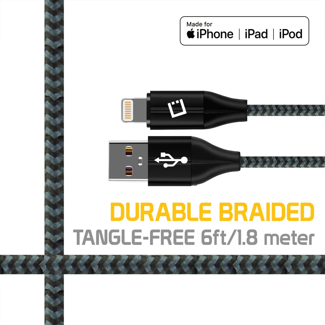 GoCellet DAP8BRBK - Durable Lightning USB 8 Pin Apple MFI Certified Data Sync & Charge Cable, 6ft. - Black Full Catalog 3 GoCellet DAP8BRBK - Durable Lightning USB 8 Pin Apple MFI Certified Data Sync & Charge Cable, 6ft. - Black Full Catalog