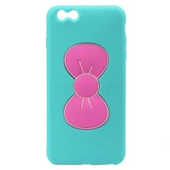 Cellet Full Catalog CCIPH6UBLP - Charming Sweet Bow Hybrid Phone Case For IPhone 6 Plus - Teal/Pink