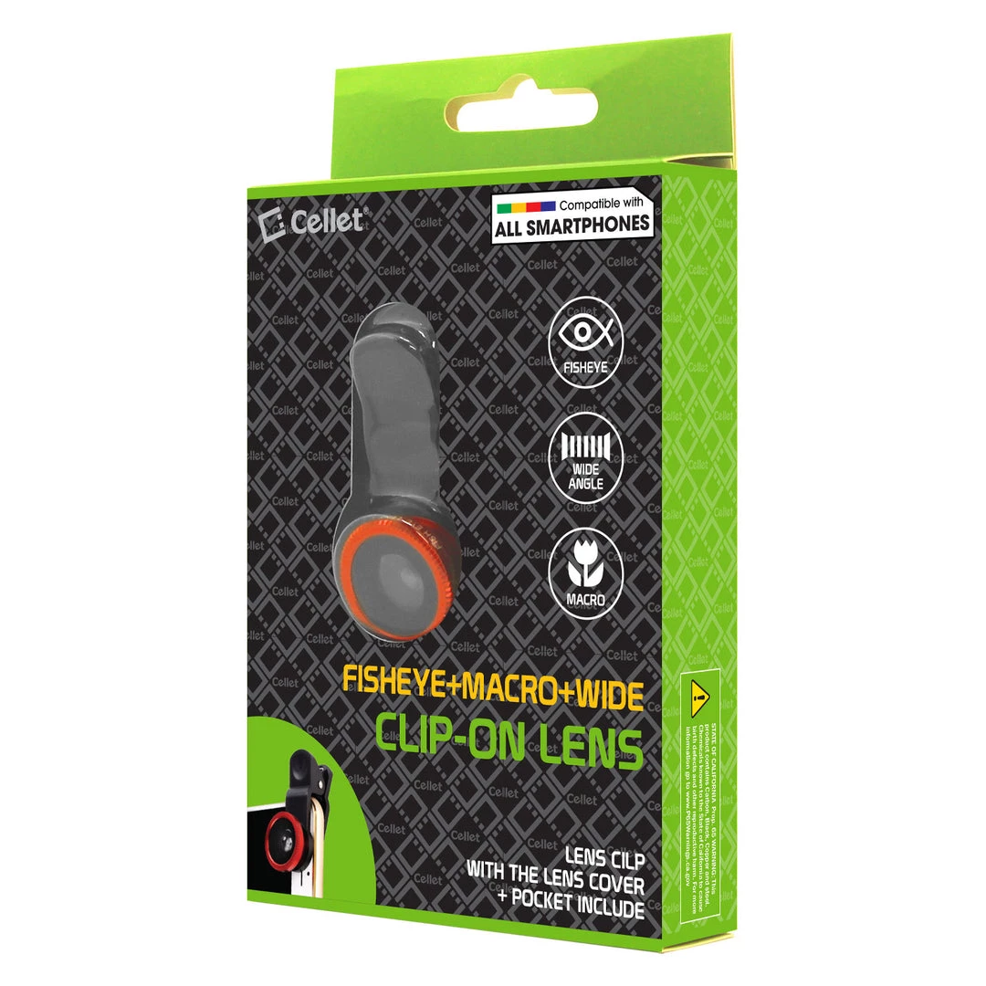 Cellet Wholesale ACLENS3 - Universal 3-in-1 Fisheye / Wide Angle / Macro Clip-on Camera Lens Kit Full Catalog 10 Cellet Wholesale ACLENS3 - Universal 3-in-1 Fisheye / Wide Angle / Macro Clip-on Camera Lens Kit Full Catalog