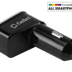 PUSB452BK - Cellet Universal 26W 5.2 Amp 4-Port Car Charger For Android And Apple Devices - Black