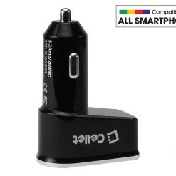 PUSB452BK - Cellet Universal 26W 5.2 Amp 4-Port Car Charger For Android And Apple Devices - Black