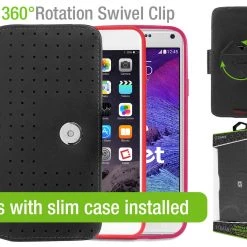 Cellet LTERN4H - Horizontal Teramo Leather Pouch For Apple IPhone 12 Pro Max / Samsung NOTE 20 / Galaxy S21 Ultra With Heavy Duty 360 Swivel Clip