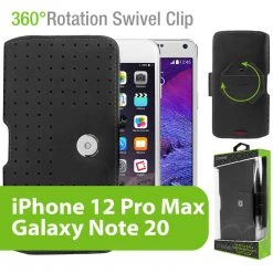 Cellet LTERN4H - Horizontal Teramo Leather Pouch For Apple IPhone 12 Pro Max / Samsung NOTE 20 / Galaxy S21 Ultra With Heavy Duty 360 Swivel Clip