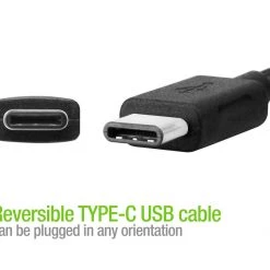 Cellet Wholesale Full Catalog DCMICRO4BK - Cellet Micro USB To USB Reversible Type-C Cable For Nexus 5X, Nexus 6P, Nokia Lumia 950/950 XL, OnePlus 2, Nokia N1, LG G5, HTC 10, Samsung Galaxy Note 7, Android Devices And More - Black