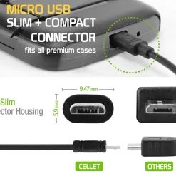 DCMICRO4WT - Cellet Micro USB To USB Reversible Type-C Cable For Nexus 5X, Nexus 6P, Nokia Lumia 950/950 XL, OnePlus 2, Nokia N1, LG G5, HTC 10, Samsung Galaxy Note 7, Android Devices And More - White