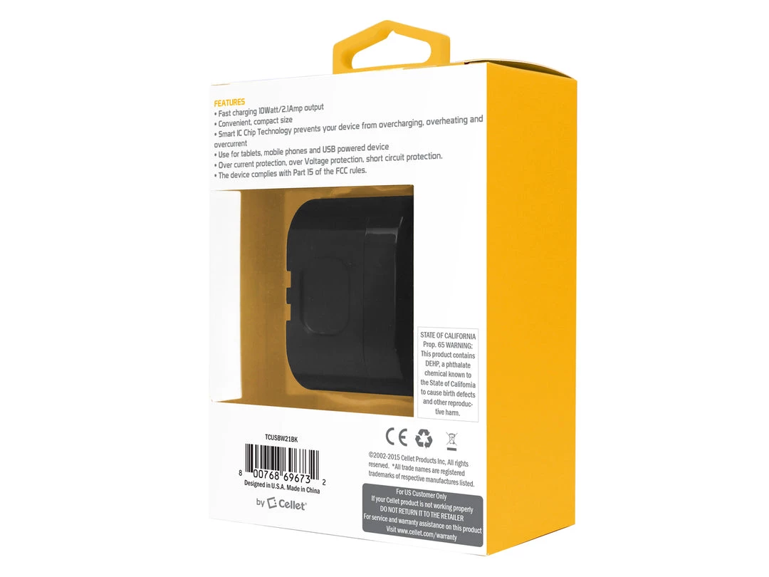 TCUSBW21BK - RUIZ By Cellet High Powered 2.1A (10W) USB Home Wall Charger - Black Full Catalog 9 TCUSBW21BK - RUIZ By Cellet High Powered 2.1A (10W) USB Home Wall Charger - Black Full Catalog