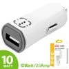 PUSBW21WT - RUIZ By Cellet Universal 2.1A (10W) USB Car Charger - White / Gray Full Catalog