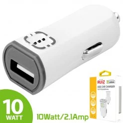 PUSBW21WT - RUIZ By Cellet Universal 2.1A (10W) USB Car Charger - White / Gray Full Catalog