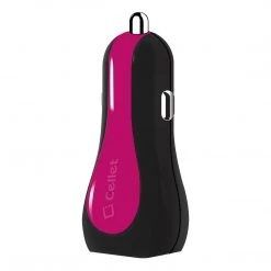 PUSBE21PK - Cellet Prism RapidCharge 12W 2.4A Dual USB Car Charger For Android And Apple Devices - Pink Full Catalog