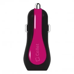 PUSBE21PK - Cellet Prism RapidCharge 12W 2.4A Dual USB Car Charger For Android And Apple Devices - Pink Full Catalog