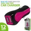 PUSBE21PK - Cellet Prism RapidCharge 12W 2.4A Dual USB Car Charger For Android And Apple Devices - Pink Full Catalog