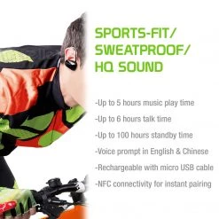 BTACTIVEBK - Cellet Sports-Fit Wireless Version V4.1 Stereo Headset With NFC Connection - Black Full Catalog