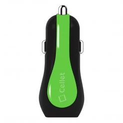 PUSBE21GR - Cellet Prism RapidCharge 12W 2.4A Dual USB Car Charger For Android And Apple Devices - Green Full Catalog