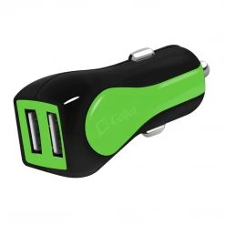 PUSBE21GR - Cellet Prism RapidCharge 12W 2.4A Dual USB Car Charger For Android And Apple Devices - Green Full Catalog