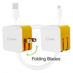 Full Catalog TCMICNKOR - Cellet Universal High Powered 12W/2.4A Dual USB Home Charger (4 Ft. Micro USB Cable Included) - Orange