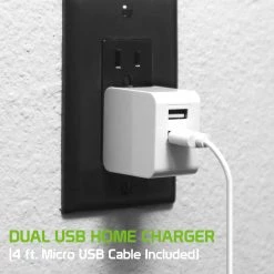 Full Catalog TCMICNKOR - Cellet Universal High Powered 12W/2.4A Dual USB Home Charger (4 Ft. Micro USB Cable Included) - Orange