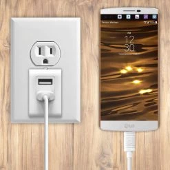 Full Catalog TCMICNKOR - Cellet Universal High Powered 12W/2.4A Dual USB Home Charger (4 Ft. Micro USB Cable Included) - Orange