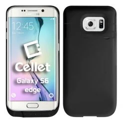 Full Catalog BSAMS6EBK - Cellet 3200mAh Rechargeable External Battery Case For Samsung Galaxy S6 Edge - Black