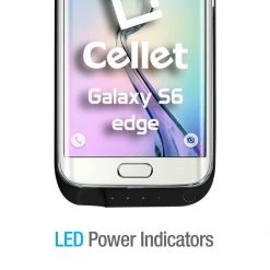 Full Catalog BSAMS6EBK - Cellet 3200mAh Rechargeable External Battery Case For Samsung Galaxy S6 Edge - Black