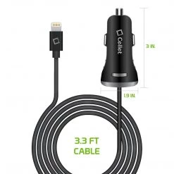GoCellet Full Catalog PAPP8H34BK - MFI Certified Lightning Car Charger 3.4 Amp With USB Port