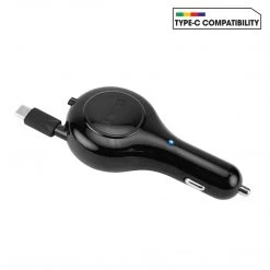 Full Catalog PUSBC30R - Cellet 3A / 15W USB Type-C Retractable Car Charger For LG G5, Nexus 5X, Nexus 6P, Nokia Lumia 950/950 XL, OnePlus 2, Samsung Galaxy Note 7