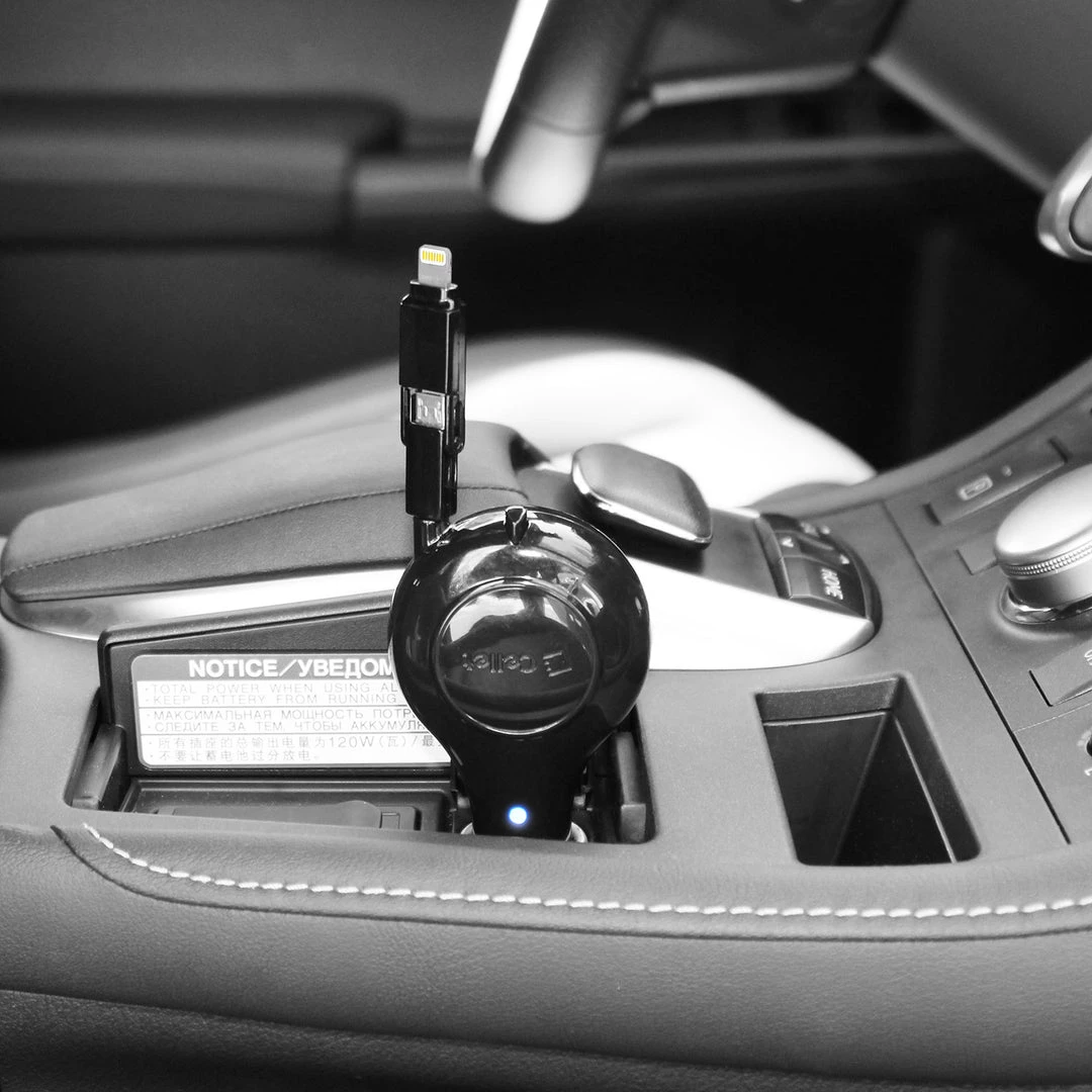 GoCellet PAPP8R21M- 2 In 1 Micro USB And Lightning USB Retractable Car Charger 3 GoCellet PAPP8R21M- 2 In 1 Micro USB And Lightning USB Retractable Car Charger