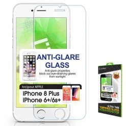 Full Catalog SAIPH6P - Anti Glare, Tempered Glass Screen Protector For IPhone 8Plus, 7Plus, 6Plus (9H 0.3mm) By Cellet